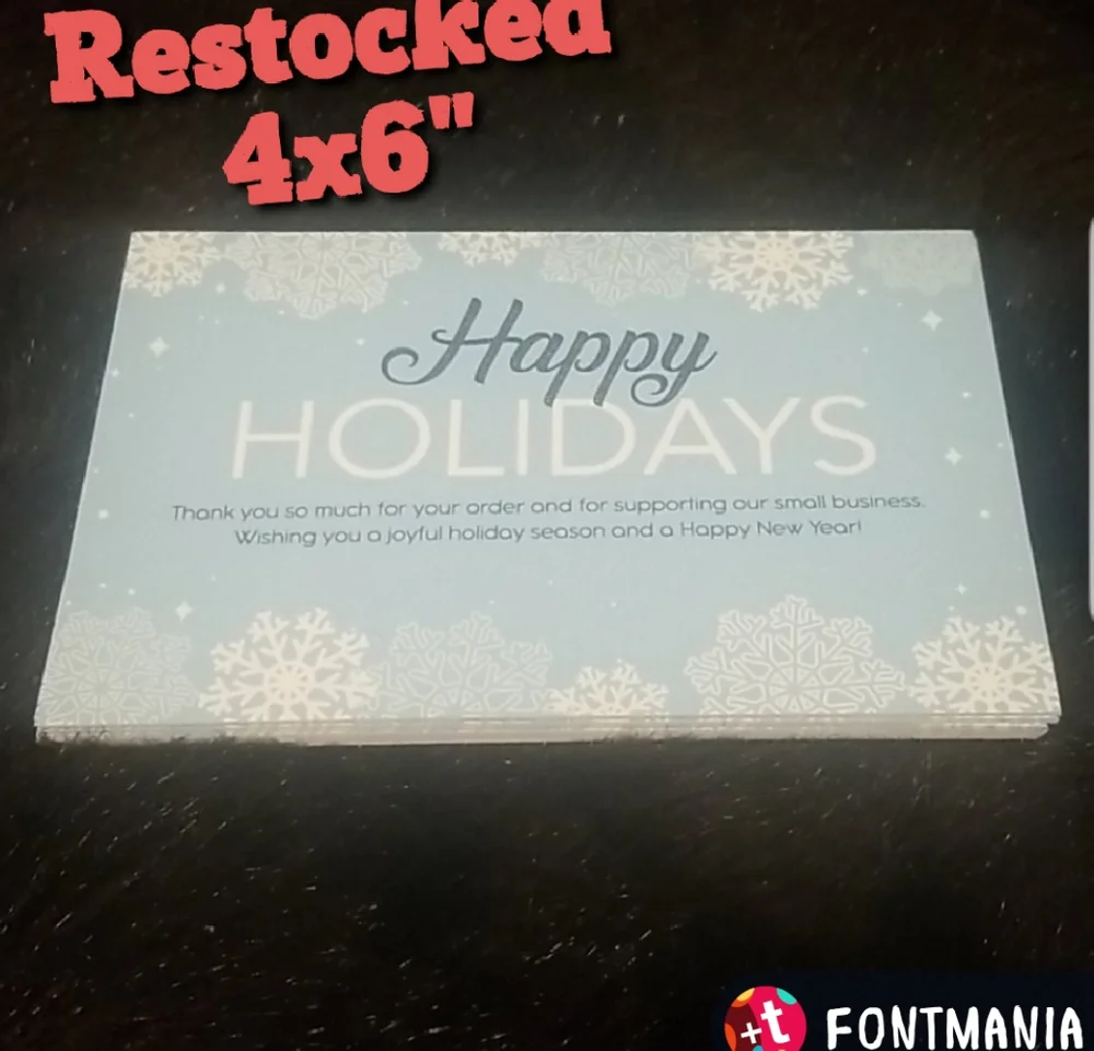 25 Happy Holidays 4X6 Thank you…